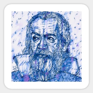 GALILEO GALILEI watercolor and ink portrait Sticker